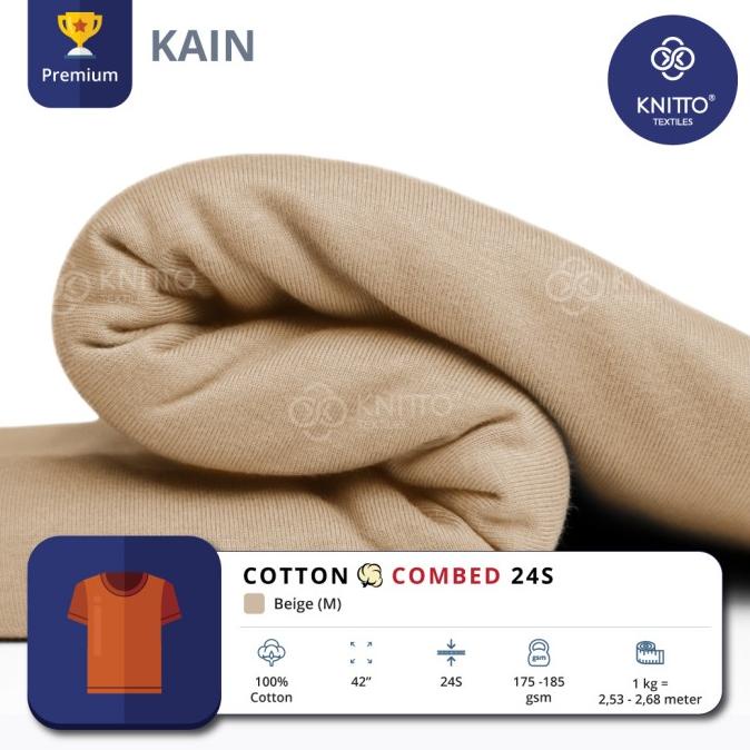 KAIN COTTON COMBED 24S BEIGE (BAHAN KAOS)