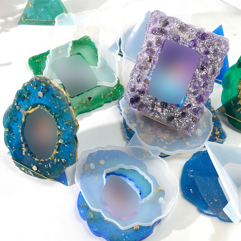 Glitter Photo Frame Epoxy Resin Casting Mold Irregular Picture Frame Mold Silicone Mold DIY Personalized Photo Frame Molds Craft