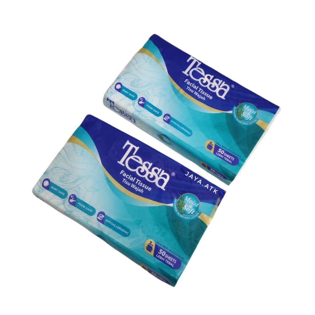 TISU WAJAH TRAVEL TESSA ISI 50 3 PLY FACIAL TISSUE SOFT HYPOALLERGENIC BABY SAFE