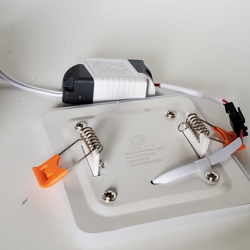 Downlight 2 Warna 3+3 Watt Kotak Putih Pink