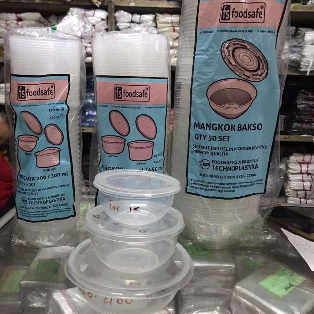 Mangkok bakso plastik meatball plastic bowl 25 pcs 500ml