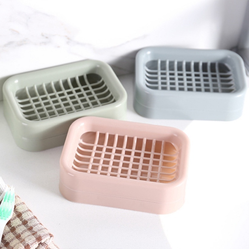 Plastic Double Layer Drain Grid Soap Box for Soap Organizer Bathroom Accessories