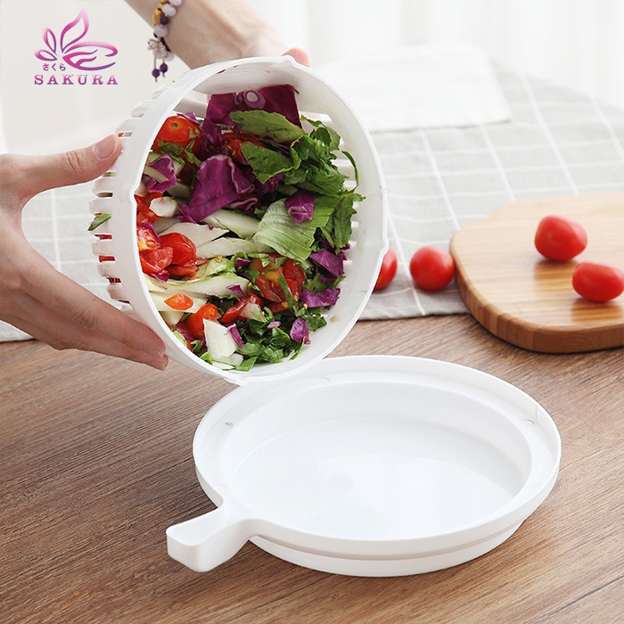 SALAD CUTTER BOWL Mangkok Alat Pemotong Sayur dan Buah Salad