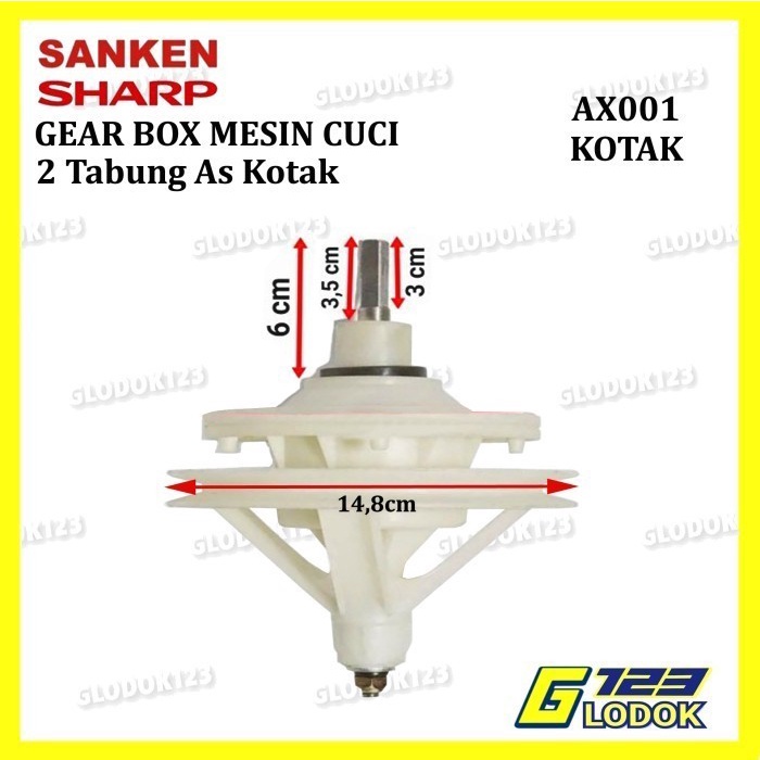 Gearbox Gerbox Mesin Cuci 2 Tabung Universal SHARP Gear Box AS Kotak