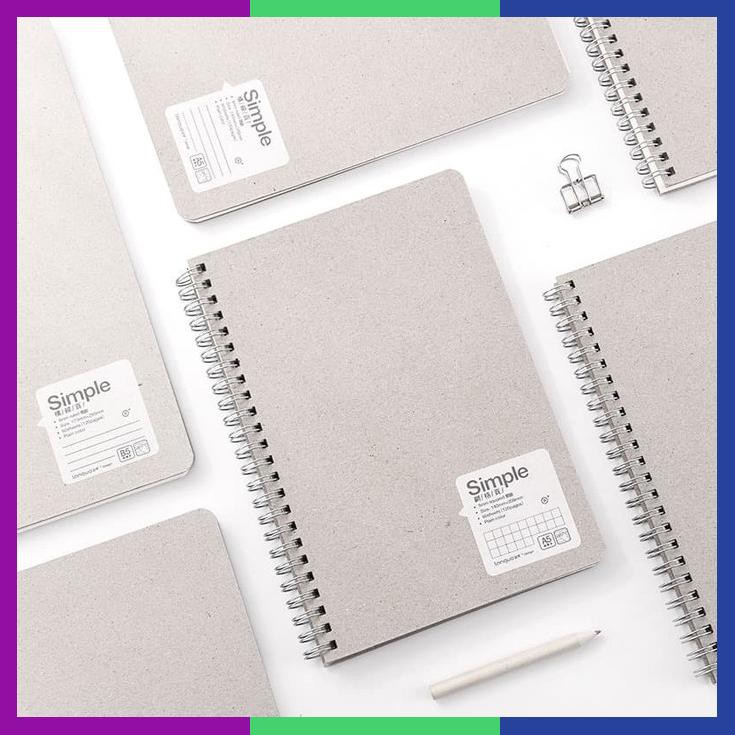 

Simple Grey Sand Spiral Notebook B5 / Buku Tulis B5 / Buku Catatan B5 Blank