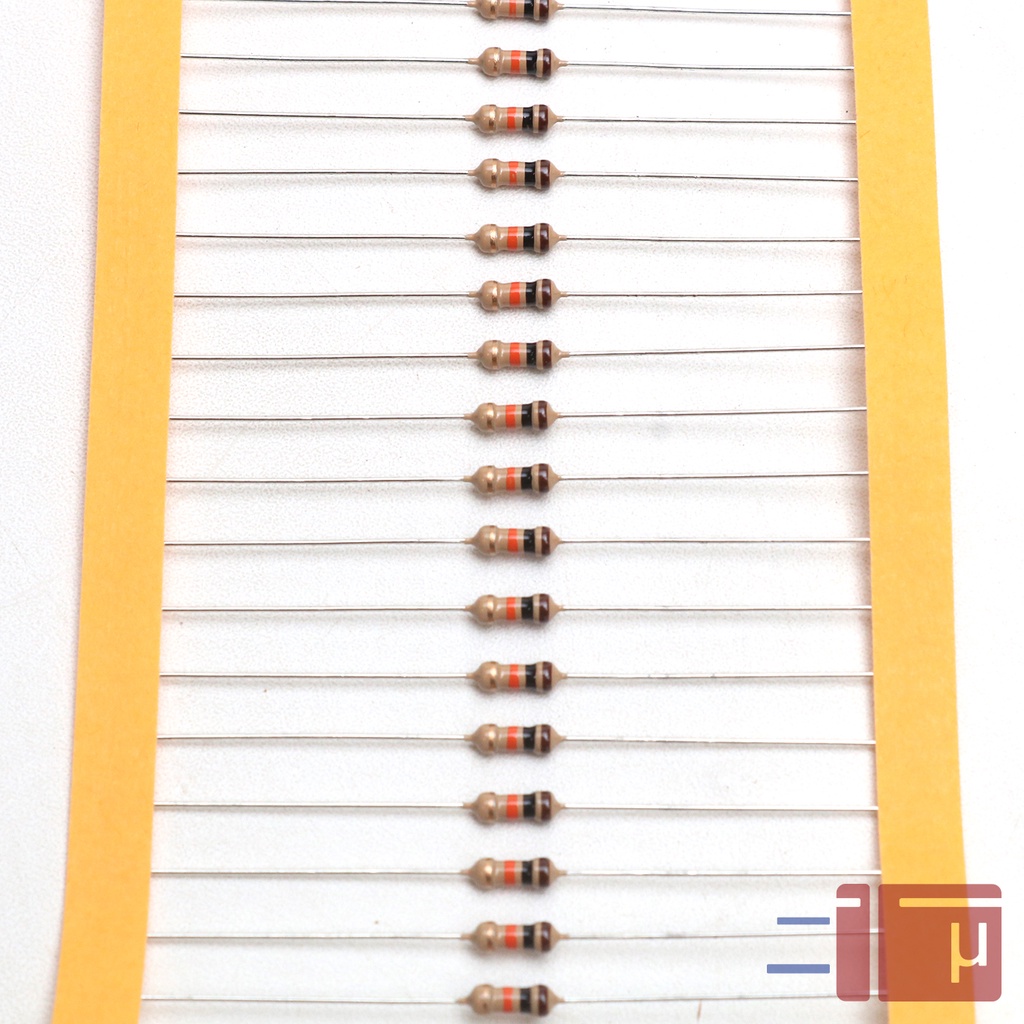 X10 Resistor 10K 1/4W Karbon 5% Taiwan Kaki Tembaga