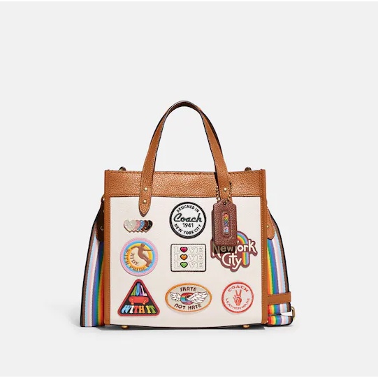 Coach Field Tote bag 22 with patches tas wanita original pp