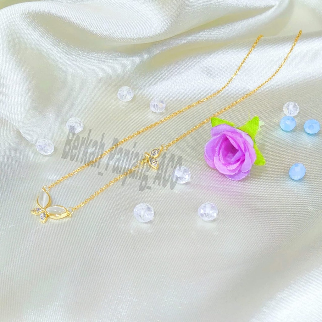 Kalung TITANIUM Cramic DIAMOND Kupu-Kupu Perhiasan super berkelas fashion korea anti karat dan anti luntur