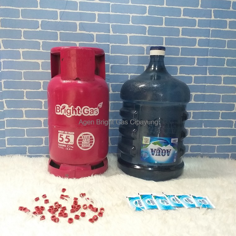 

PAKET BRIGHT GAS 5,5 KG PLUS ISI + AQUA GALON ISI
