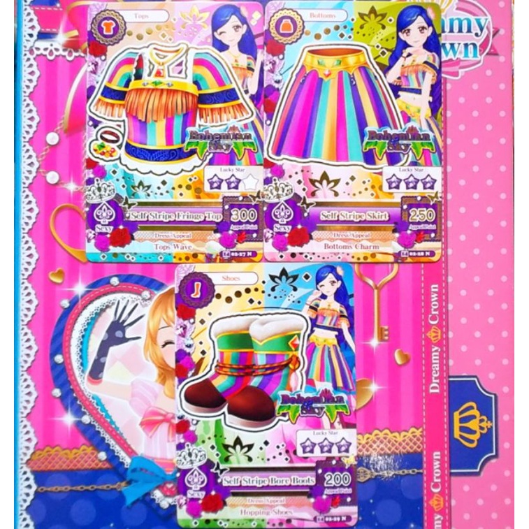 Kartu Aikatsu Indo Normal Set Asli Murah Season 2 Sora Bohemian Sky Self Stripe Coord