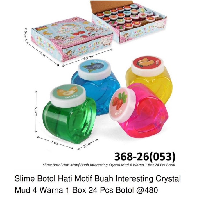 Slime Botol Hati Motif Rasi Bintang Crystal Mud (1pc)