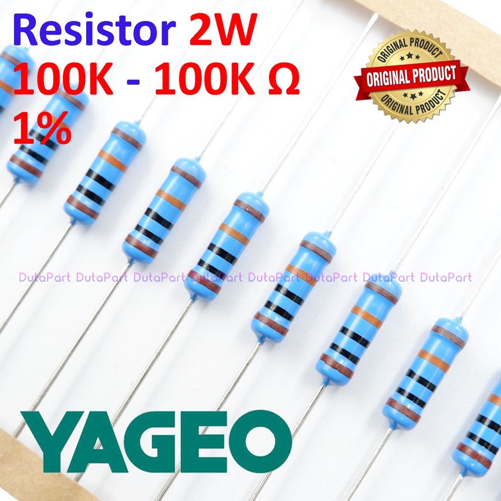 Resistor 100K Ohm 2 Watt 1% ORIGINAL YAGEO 2W Metal Film HIGH QUALITY