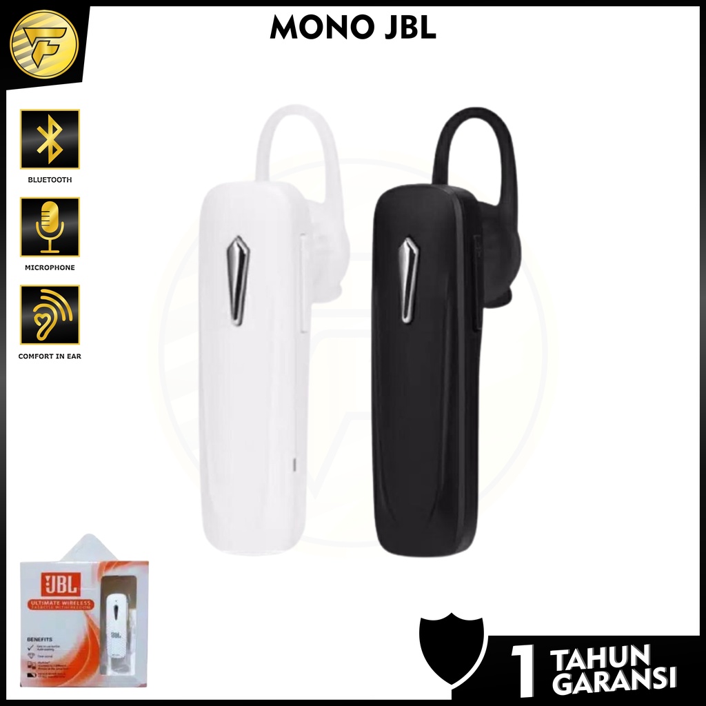 Earphone Bluetooth JBL wireless Mono1 headset telfon bisnis mic