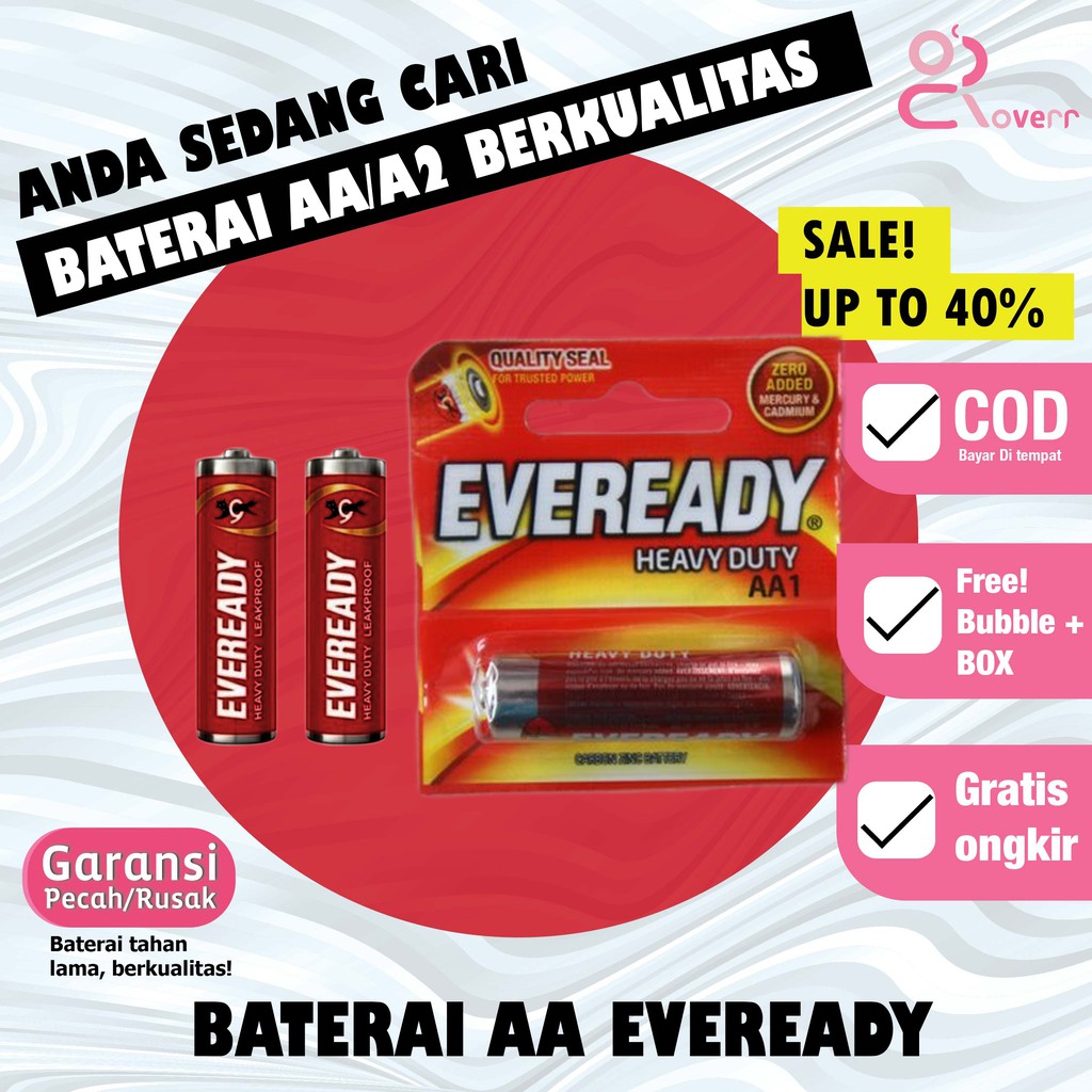 Baterai Tambahan Full Power AA A2 Eveready 1Pcs Tambahan Daya Battery Batere