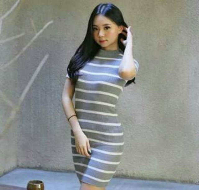 DRES RAJUT WANITA CASUAL / RAJUT DRESS PRES BODY/ STRIPE  NATHANIA DRES PREMIUM/DRESS FRESH  BODY