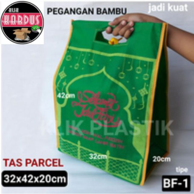 

TAS PARCEL LEBARAN 32X42X20CM PEGANGAN BAMBU/TAS BINGKISAN IDUL FITRI