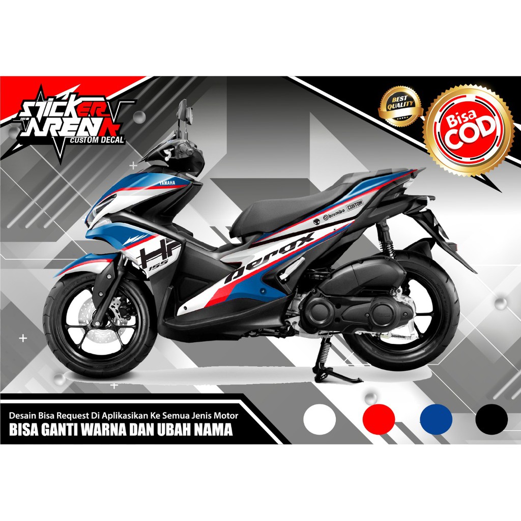 Sticker decal full body Yamaha aerox Biru Putih ist merah