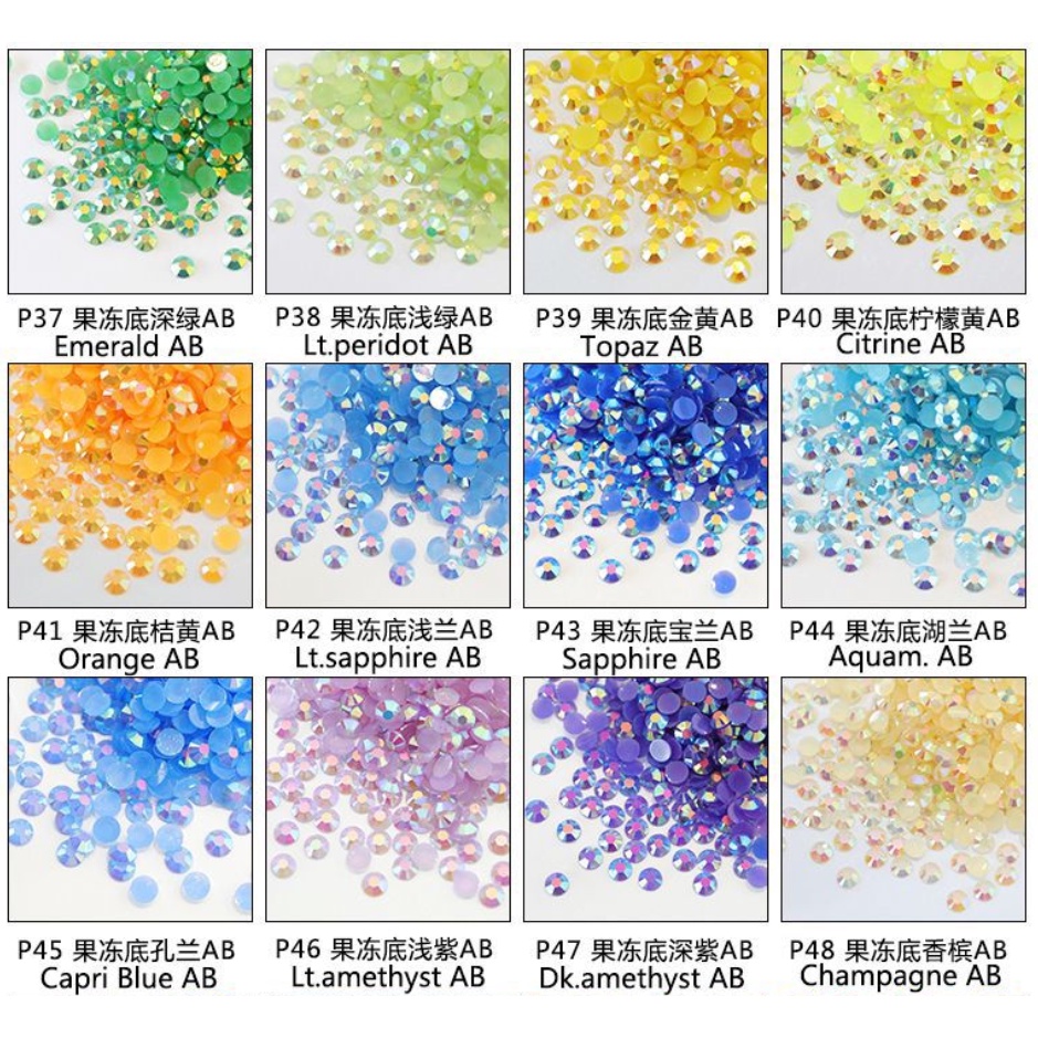 [1000 PCS] Rhinestone 3mm Gems Henna Manik Tasbih Manik Kuku Permata Tasbih Kuku Nail Art Gem Permata Non Hotfix [P01-P50]