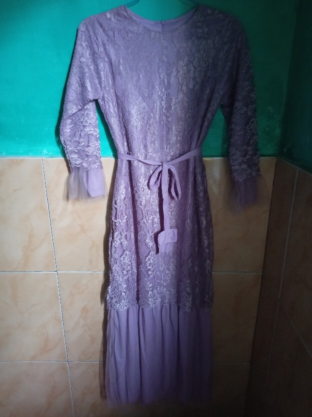 Gamis Maxi Larky / Brukat Komby Tile / Terlaris / Size S-m , L , Xl , Xxl