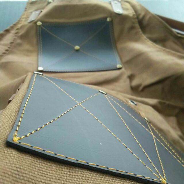 Full Apron Kanvas & High Quality Syntetic For Barberman,barbershop,barista Model Tali Silang