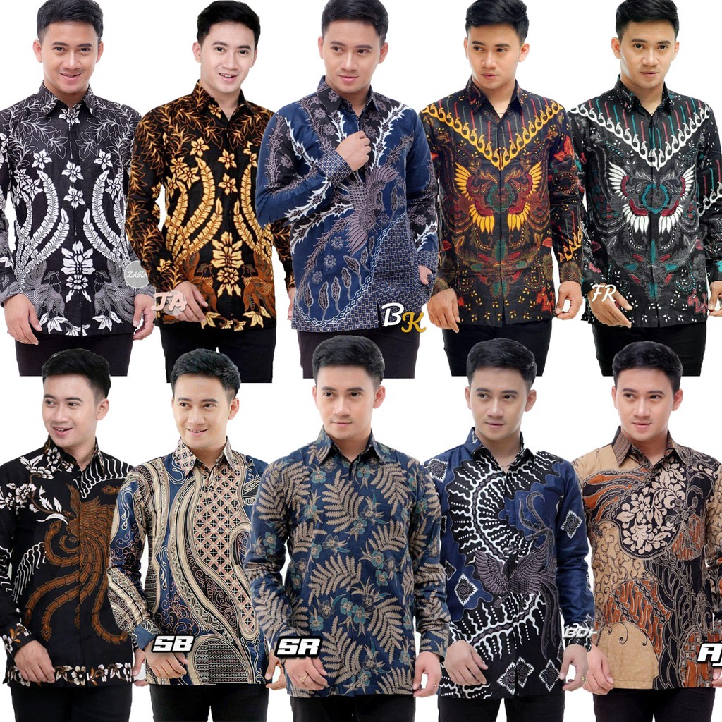 Batik Pria Lengan Panjang BATIK BERKAH HRB026 motif KERATONAN Kode 002 size M L XL XXL Reguler