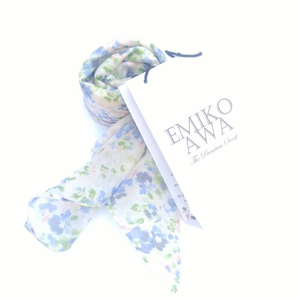 TERLARIS Kerudung Segiempat Motif Billie / Hijab / Jilbab / Emikoawa / Organza