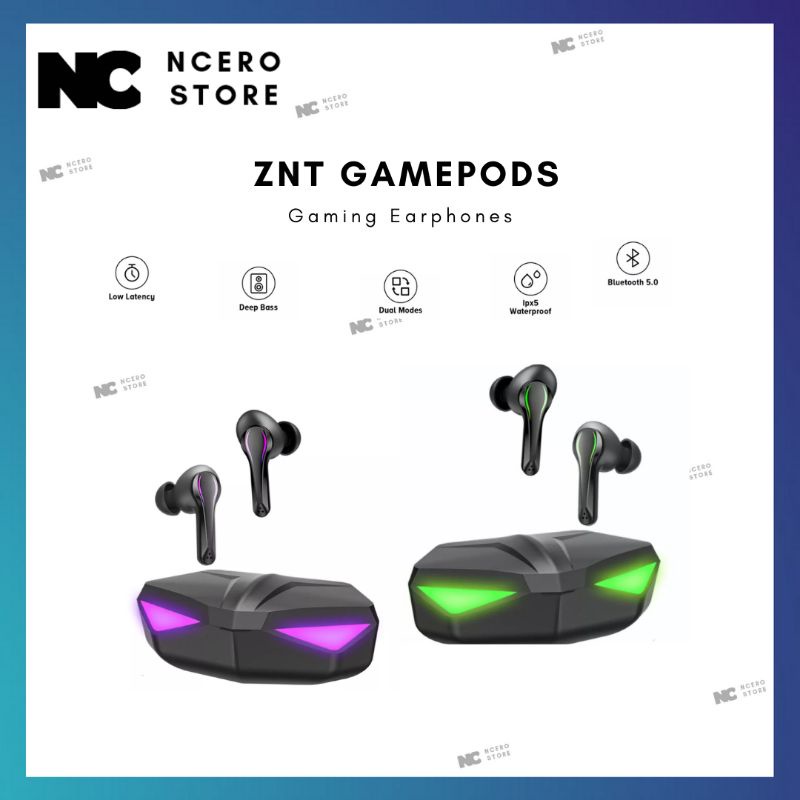 TWS ZNT Gamepods Earphone Headset Gaming Bluetooth Low Latency