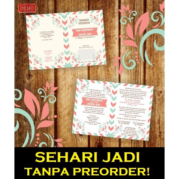 UNDANGAN PERNIKAHAN MURAH UNIK ELEGAN MODEL SURAT