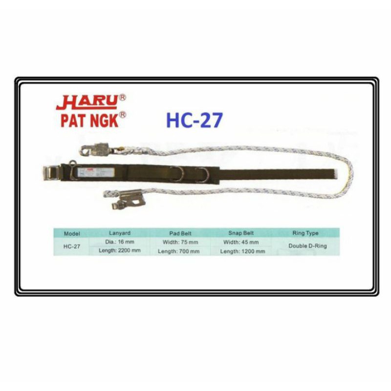 Safety Belt HARU HC 27 / Sabuk Pengaman Kerja Ketinggian PLN Original