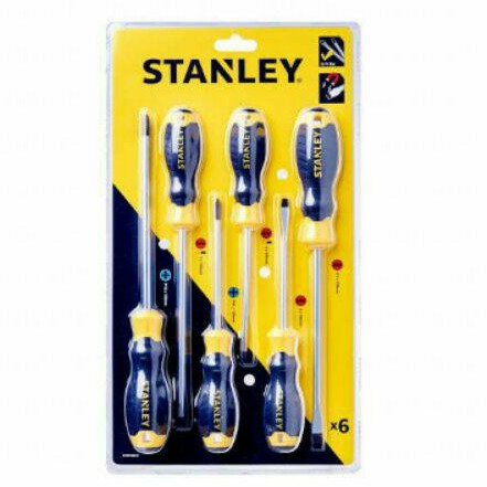 Obeng set Stanley 6pcs Cushion Grip S/Driver Set ( 66672 ) stanley