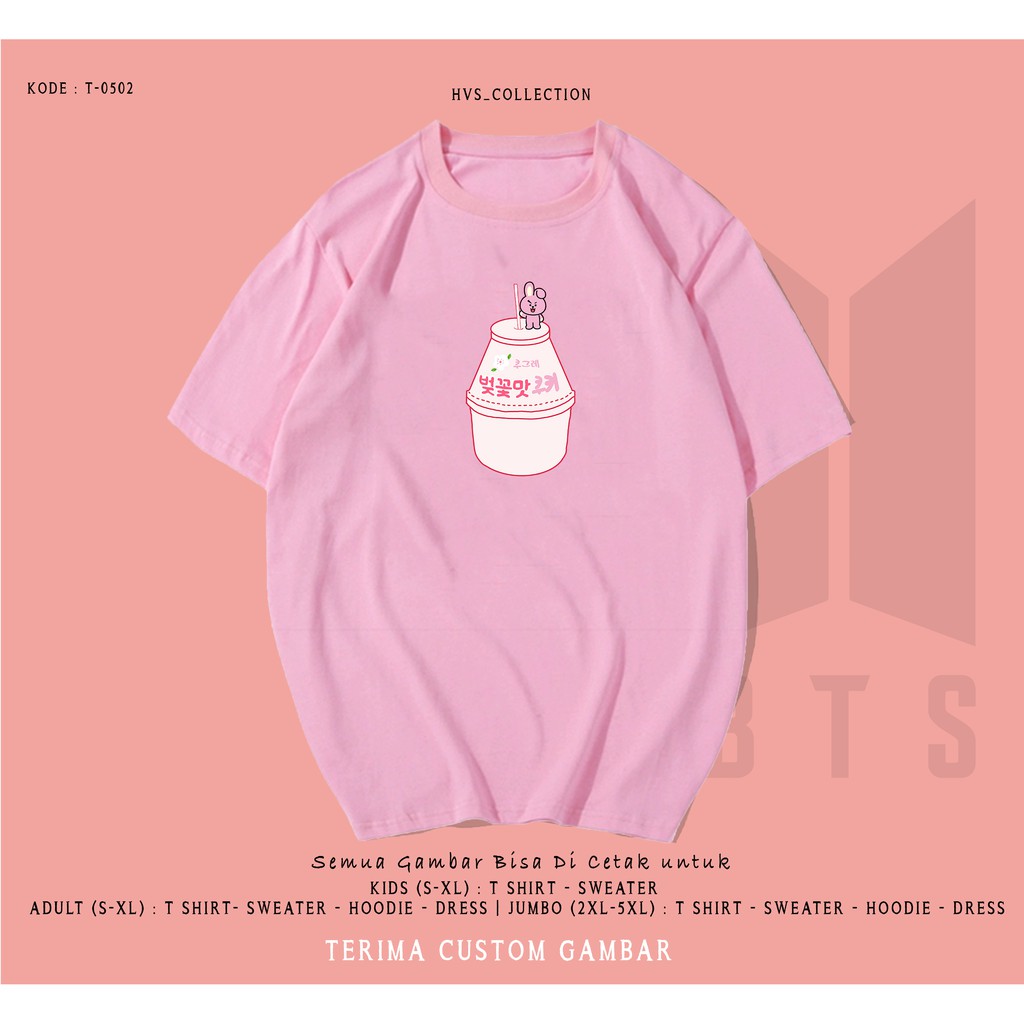 T-SHIRT BT22 MILK UNISEX / TERMURAH BAJU KAOS KATUN LENGAN PENDEK / TUMBLR TEE / TERMURAH