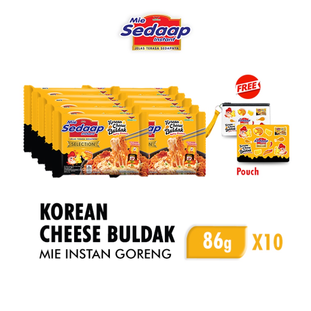 

Mie Sedaap Korean Cheese Buldak 86 gr x10 Free Pouch