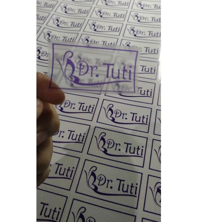 

YDV stiker label transparant + cutting bentuk lembaran a3+ Terlaris
