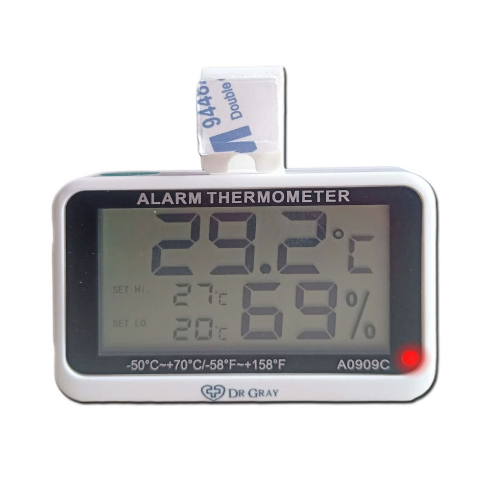 DR GRAY Termometer Kulkas Pendingin dengan Alarm Digital / Thermometer Freezer Chiller IceBag Type A909C