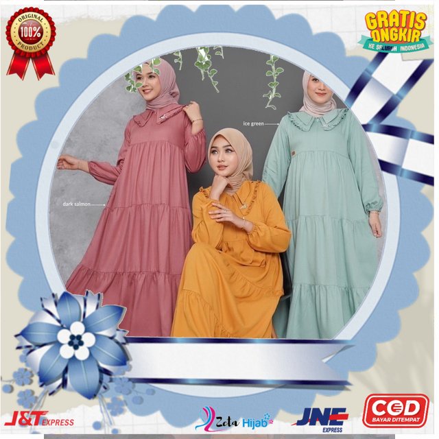 BAYAR COD SPECIAL PRICE ZOYA MIDI DRESS GAMIS MIDI RAYON POLOS BY NADHEERA LUXURY ORI | ZETAHIJAB
