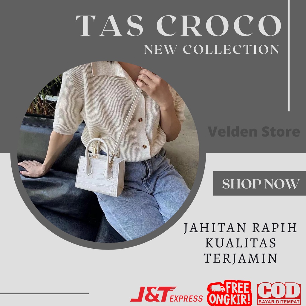 Tas Croco Wanita Selempang / Slingbag Kekinian / Trendi Fashion Korea Terbaru Termurah Berkualitas