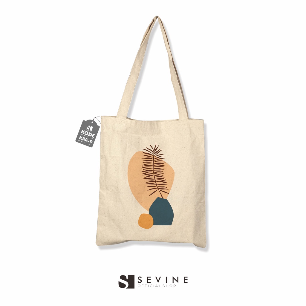 Sevine Tote Bag Kanvas Tas Fashion Totebag Wanita DTF Printing Nordic Aesthetic Series - KPA9