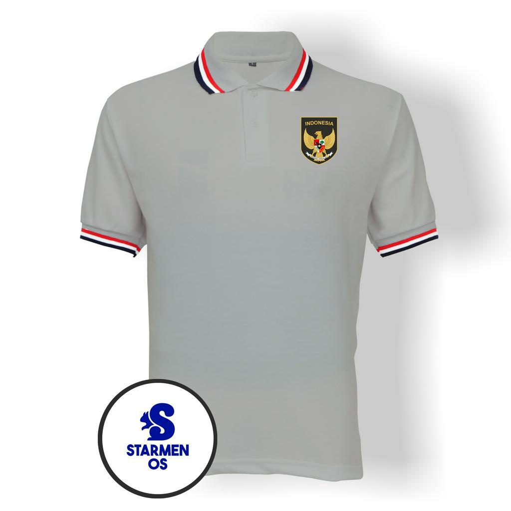 Kaos Wangki Polo T-Shirt Pria Kerah 3 List Logo GARUDA INDONESIA 2023