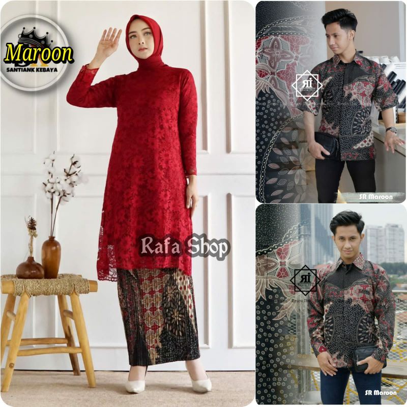 COUPLE / KEBAYA COUPLE/ BAJU BATIK COUPLE / KEBAYA BROKAT TUNIK JUMBO MODERN / KEBAYA COUPLE KELUARG