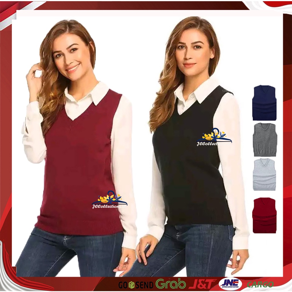 Rompi Rajut Wanita Polos Ina /  Women Knit Vest - JCCollections