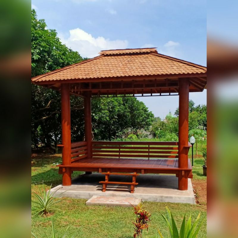 Gazebo Kayu Kelapa Ukuran 3x2m | Gasebo Minimalis