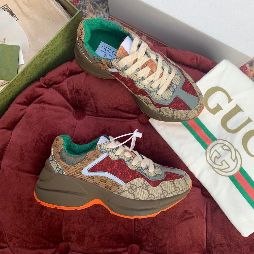 Original Gucci Comfortable Trend The New Shoes For Men and Women daddy shoes Running Shoes all-match