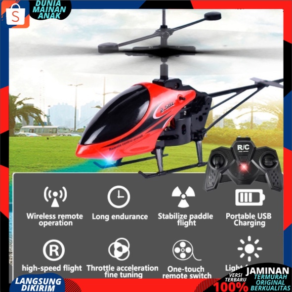 Pesawat RC Drone Remote Control Mini LED 2CH| Helikopter Remot Kontrol berlampu baterai cas