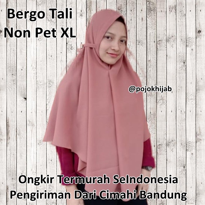 TERMURAH Jilbab  Bergo  Maryam  Tali Non Pet Khimar Instan XL 