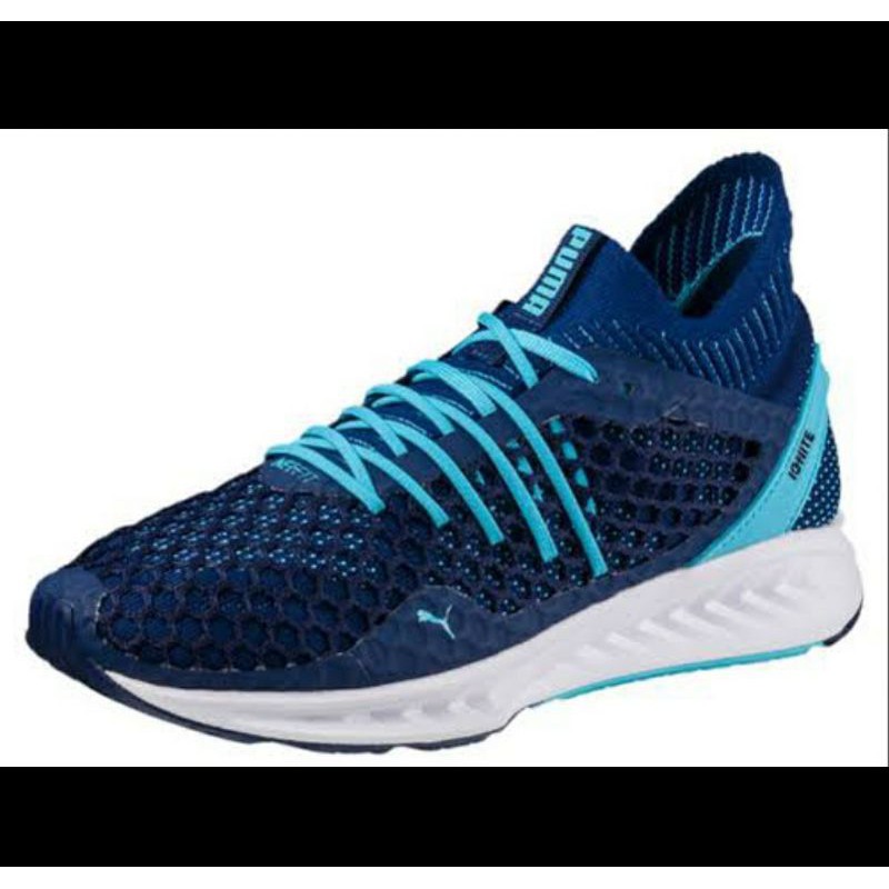 ORIGINAL PUMA IGNITE NETFIT Sepatu Olahraga Lari Pria/wanita Biru