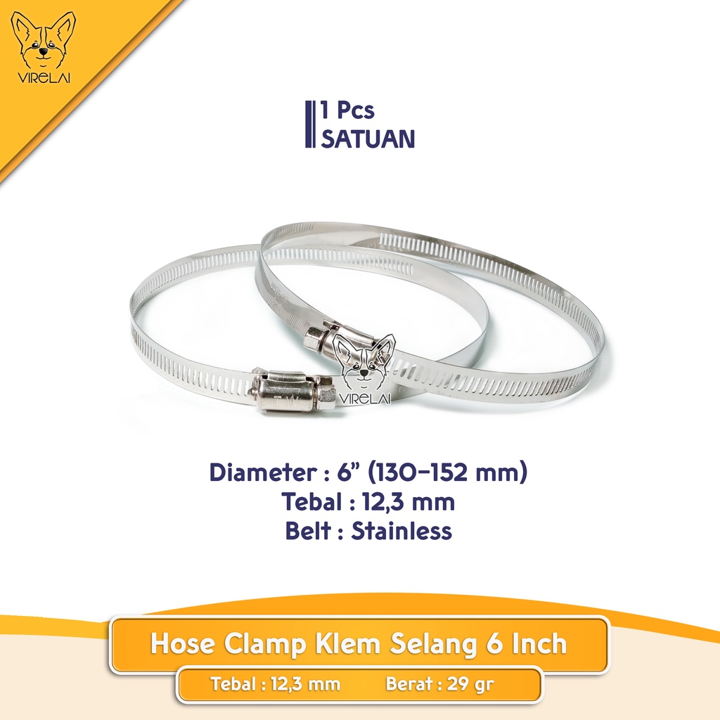 Stainless Klem Selang / Hose Clamp 6&quot; , 6 1/2&quot; [TW]