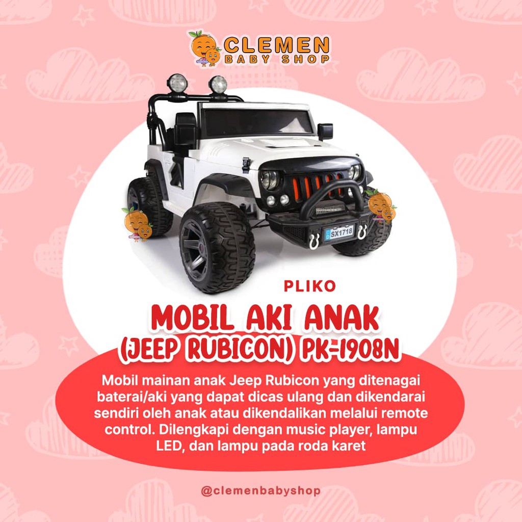 Pliko Mobil Aki Anak (Jeep Rubicon) PK-1908N