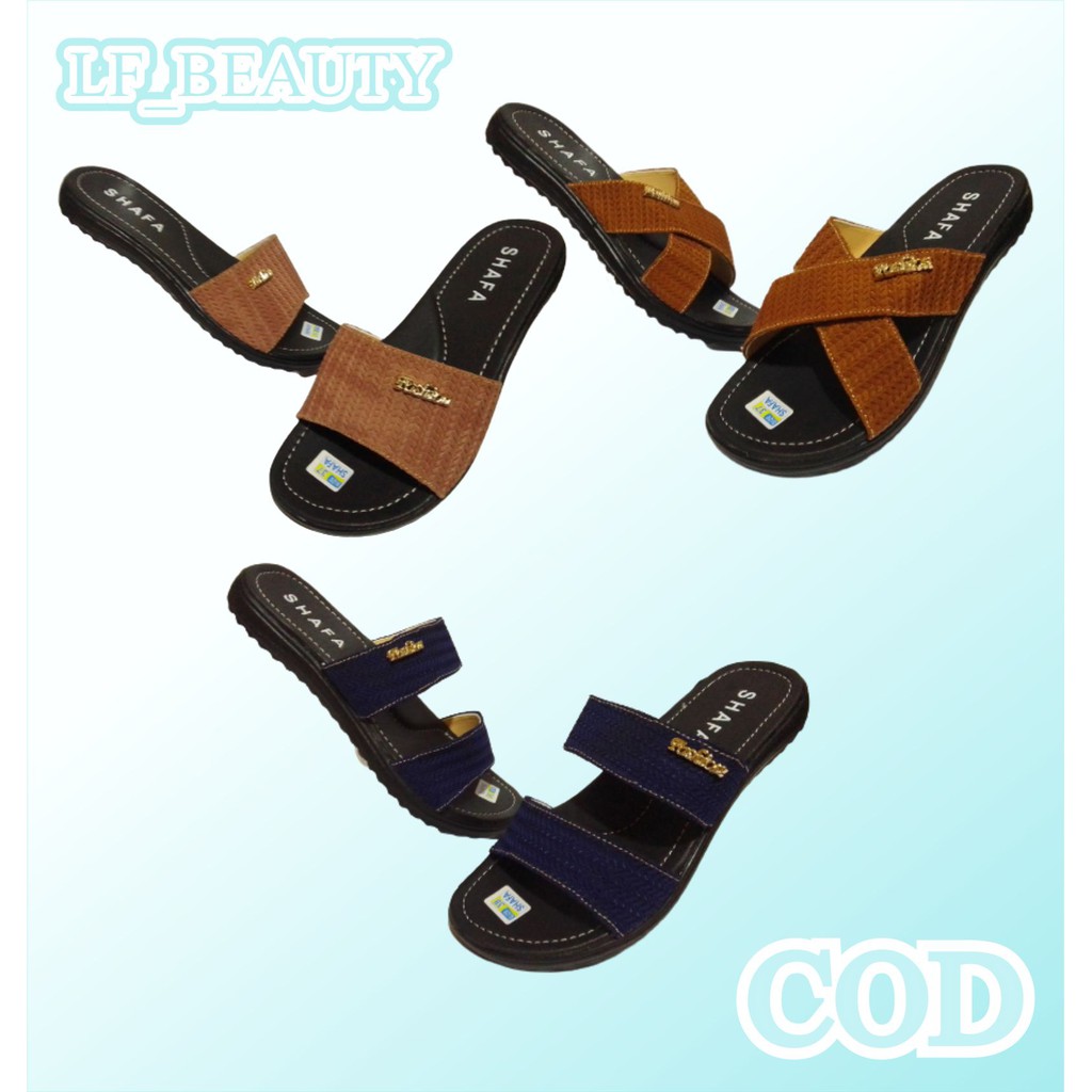 Sandal Wedges Wanita Shafa Model Calbi Rajut