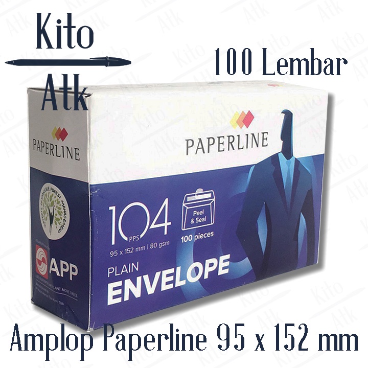 

Amplop Putih Polos 104 Paperline (95 x 152mm) - Isi 100