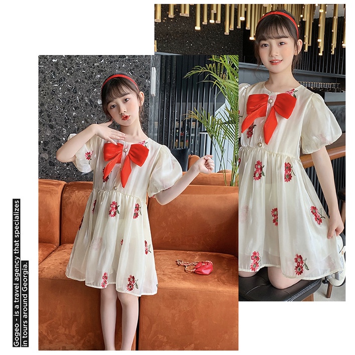 babyfit dress CHRISSY MASSY baju gaun pita anak perempuan lengan gembung sr-810